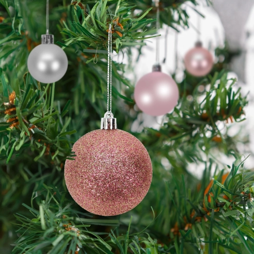 Set di decorazioni natalizie per albero rose gold, 16 pezzi, 3–6 cm