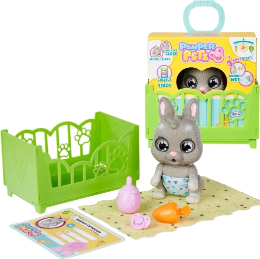 Coniglietto interattivo Pamper Petz con biberon, pannolino e accessori