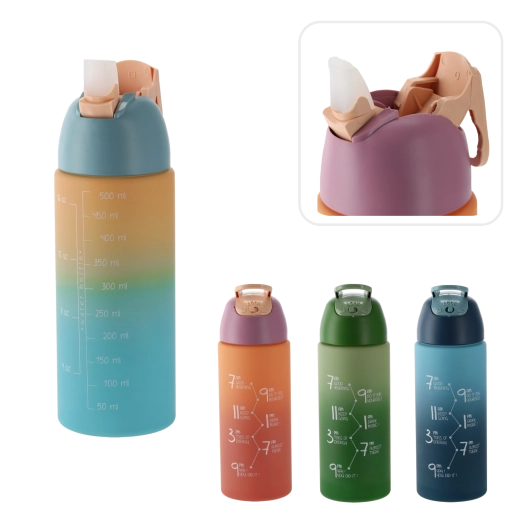 Borraccia da 500 ml con effetto ombré, blu