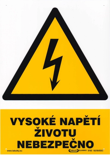 Tabella di sicurezza Alta tensione – pericolo di vita A4 plastica