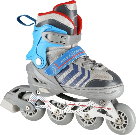 NILS Extreme NH18192 pattini regolabili 4 in 1 grigio-blu – S (29-33)