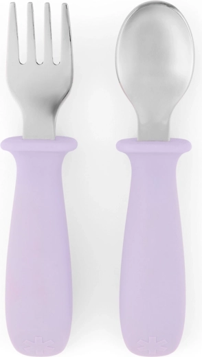 Skip Hop Besties Squad set di cucchiaio e forchetta viola 12m+