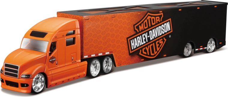 Maisto Harley-Davidson hauler nero-arancione 1:64