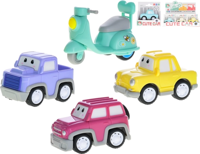 Macchinina con retrocarica 7,5 cm – mini veicolo in plastica per bambini
