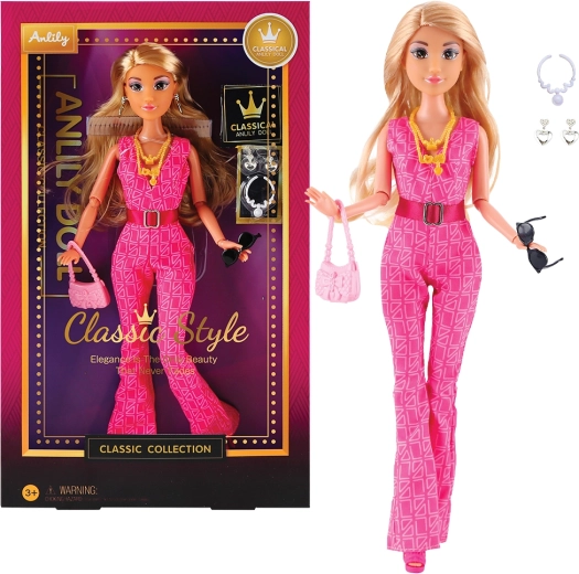 Burattino bambola con vestito rosa