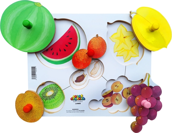 Puzzle di legno 6 pezzi - Sbucciamo e tagliamo i frutti