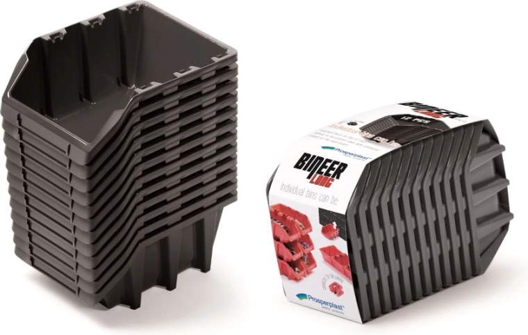 Set di contenitori Bineer Long, 12 pz, 190 × 77 × 120 mm, nero