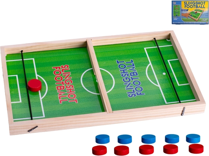 Calcio balilla da tavolo con controllo a molle, in legno