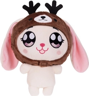 Coniglietto di peluche con cappuccio da renna – morbissimo amico coccoloso per bambini