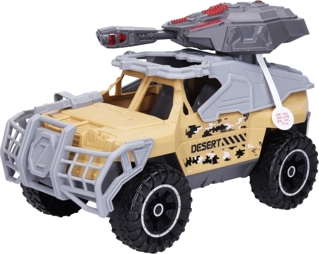 Auto militare con cannone ed effetti