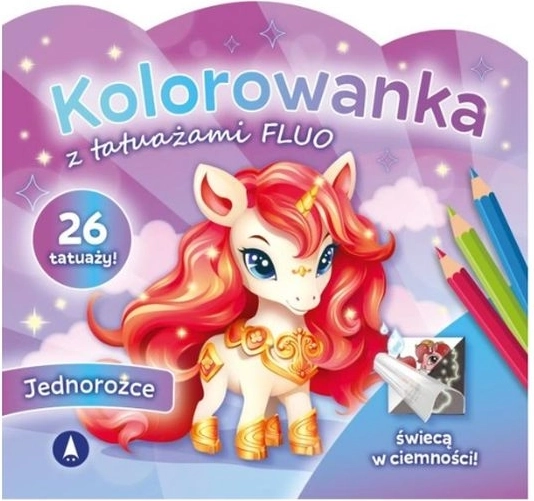 Coloring book FLUO con tatuaggi unicorni