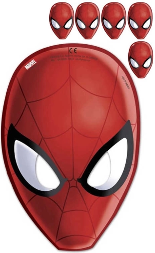 Maschera di carnevale Spider-Man 23 cm, set da 6 pz