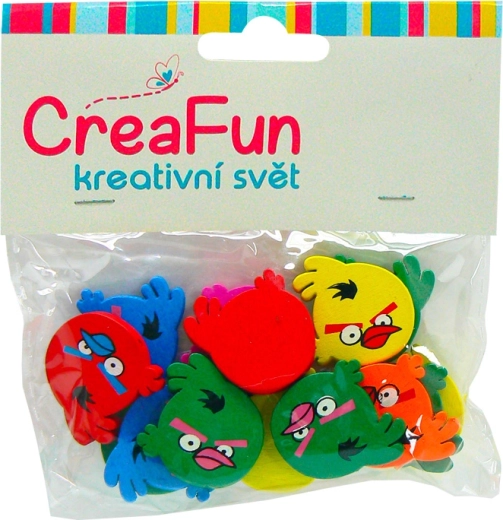 Decorazioni in legno Angry Birds 15 pz, diametro 25 mm