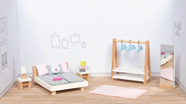 Arredamento in legno per bambole – camera da letto