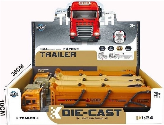 Camion in metallo con rimorchio 39 cm con effetti luminosi e sonori