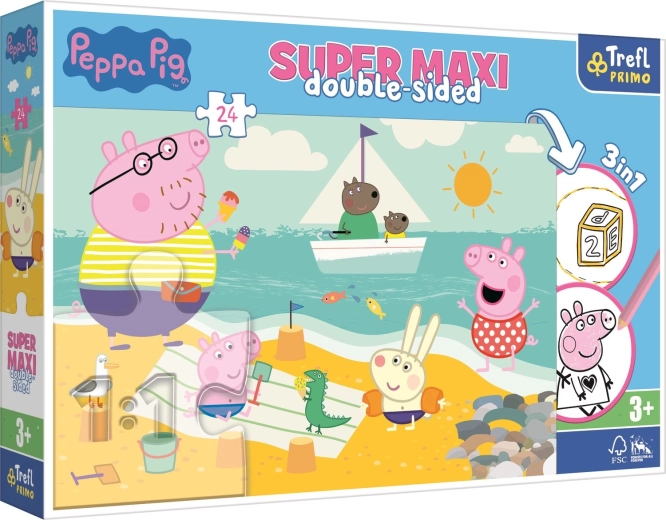 Puzzle double face Peppa Pig SUPER MAXI 24 pezzi