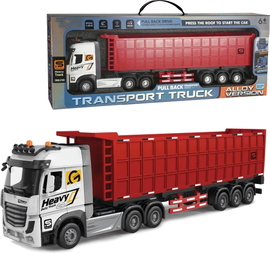 Camion in metallo 1:24 con rimorchio e funzione di scarico