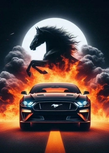 Norimpex pittura con diamanti auto sportiva Mustang 30 × 40 cm