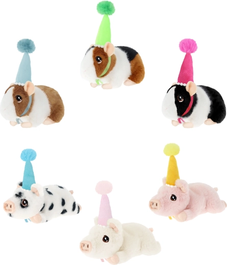 Maialino party Keeleco con cappellino, 15 cm, assortito - 1 pezzo