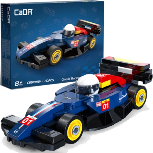 Set di costruzioni CaDA auto da corsa Circuit Racing Car blu scuro 70 pezzi
