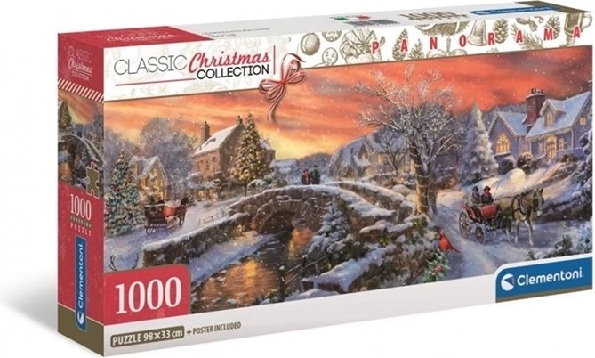 Puzzle panoramico Clementoni Villaggio di Natale 1000 pezzi