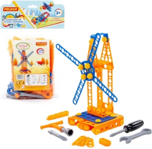 Set di costruzione Giovane ingegnere – mulino a vento, 105 pezzi