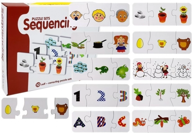 Puzzle educativi sequenziali – 10 set per imparare numeri, lettere e cicli di vita