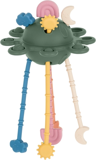 Petite&Mars giocattolo sensoriale in silicone Crazy planet Intense ochre 10m+
