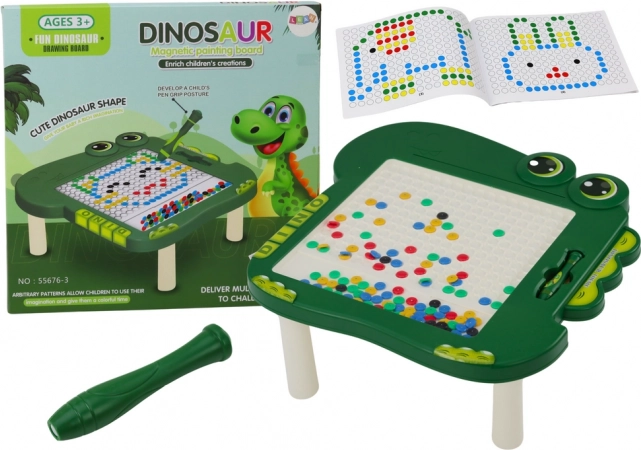 Lavagna magnetica per bambini Dino in colore verde