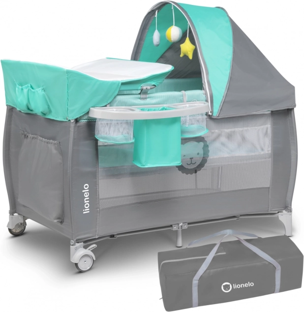 Lettino da viaggio Sven Plus di Lionelo – Turchese