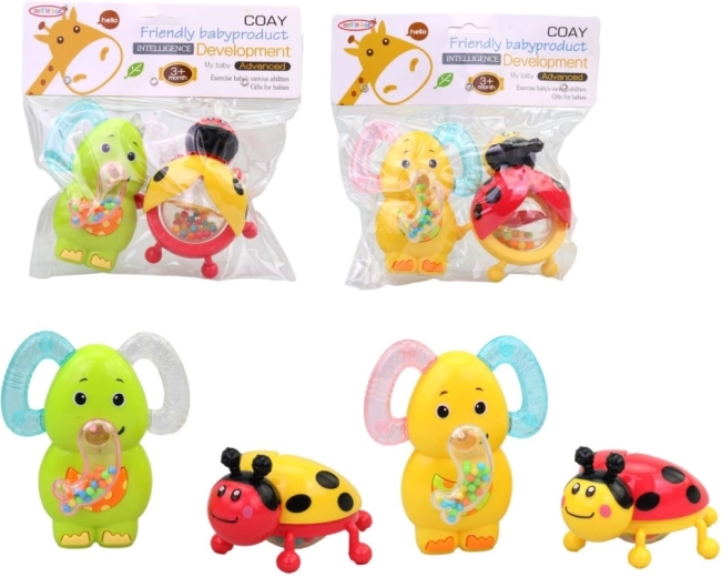 Sonagli per bambini con animaletti - 2 pezzi