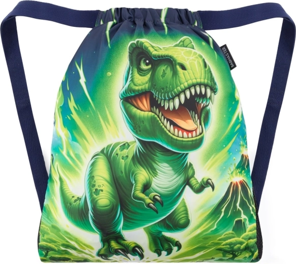 Bagmaster sacchetto scolastico con coulisse per merenda e ginnastica lumi dinosauro