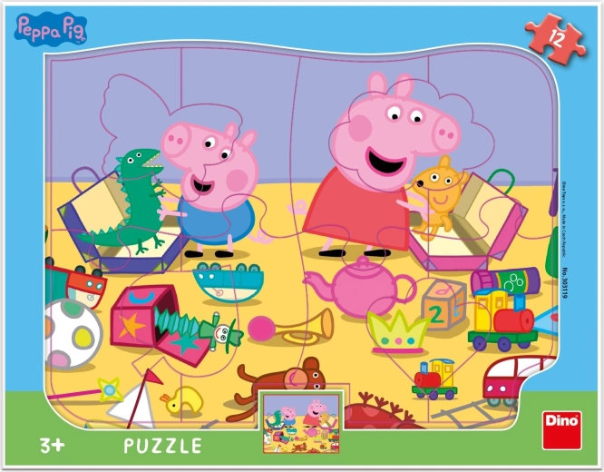 Dino puzzle Peppa Pig gioca - forme 12 pezzi