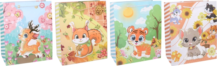 Busta regalo in carta S 18 × 23 × 10 cm – motivi per bambini