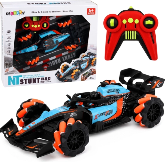 Auto RC da corsa acrobatica 4WD con rotazione a 360° e luci 1:14