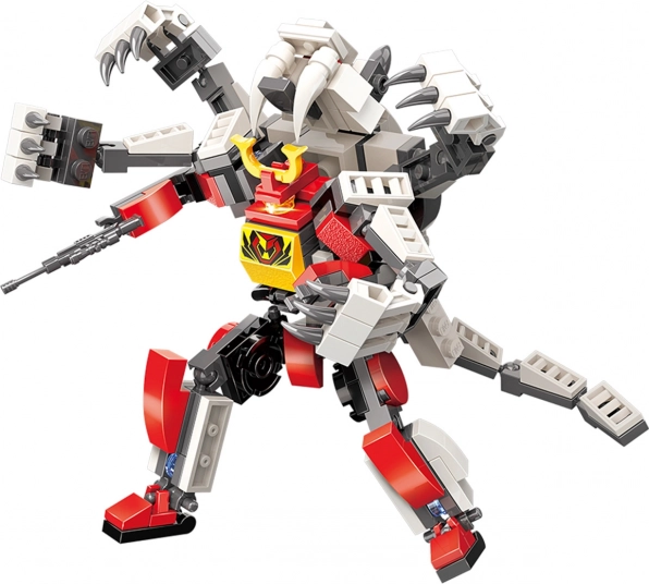 Qman Mecha Corps Flash Warrior 2in1 set di costruzione robot e tigre