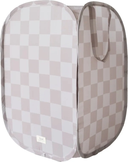 3 Sprouts cesto contenitore pieghevole recycled checkerboard beige - 1 pezzo