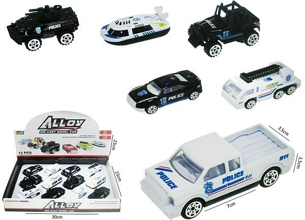 Macchinina della polizia in metallo 7 cm