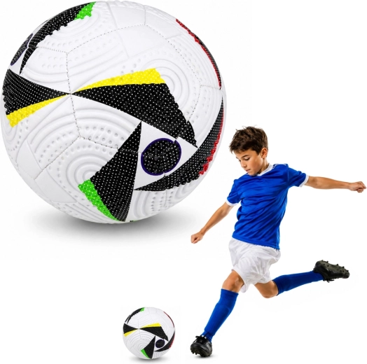 Pallone da calcio da allenamento misura 5 (22 cm) bianco con motivo
