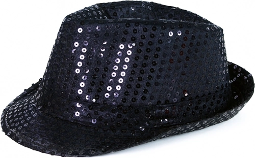 Cappello disco con luce LED – nero, per adulti