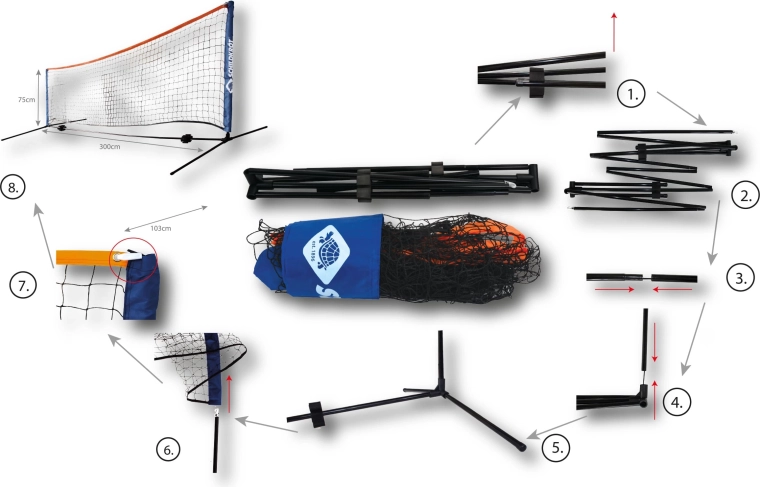 Set da tennis Schildkröt con rete portatile