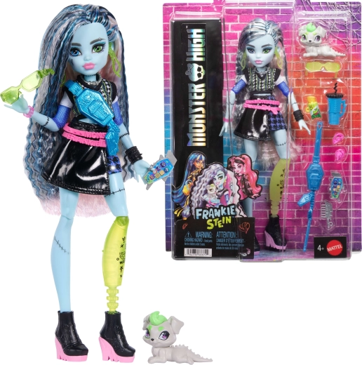 Monster High Frankie Stein bambola 26 cm con accessori e animaletto
