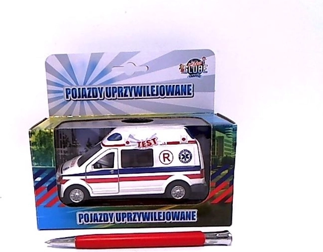 Ambulanza bianca in metallo con luci e suoni 14 cm