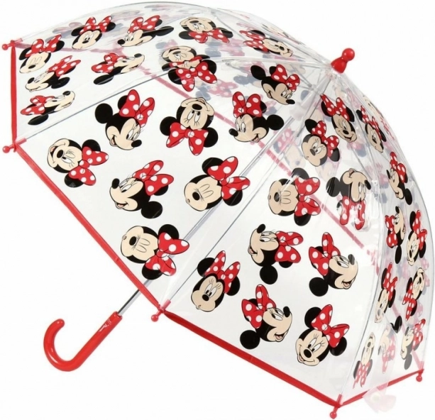 Ombrello manuale trasparente per bambini Minnie Mouse Disney