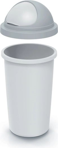 Pattumiera in plastica con coperchio basculante 30 l, grigia
