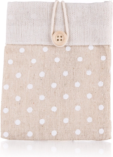 Sacchetto decorativo in cotone con pois 10,5 × 14 cm, marrone chiaro