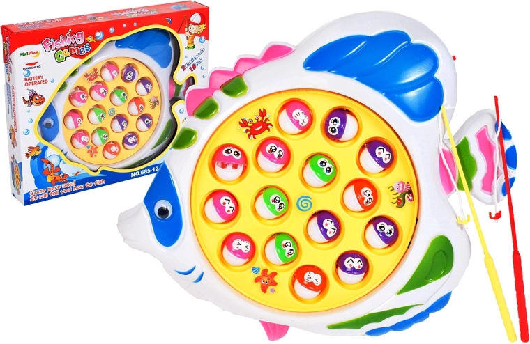 Pesca dei pesciolini – laghetto rotante con 2 canne e 15 pesciolini