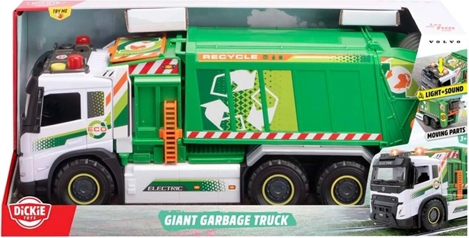 Camion della spazzatura gigante Dickie Toys con luci e suoni, 55 cm