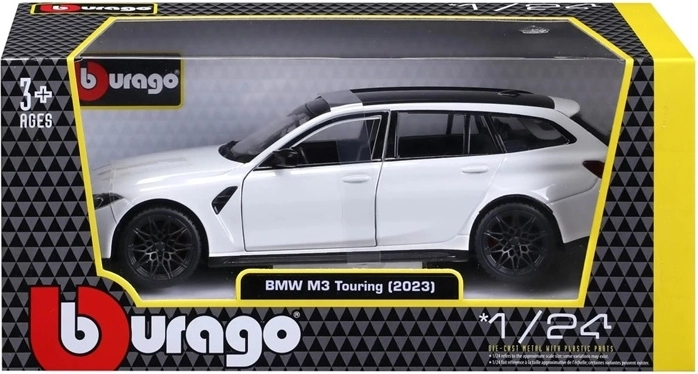 Modello Bburago BMW M3 Touring 2023 bianco in scala 1:24