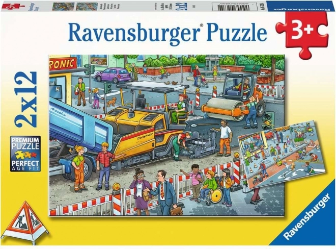 RAVENSBURGER Puzzle Lavori edili 2x12 pezzi